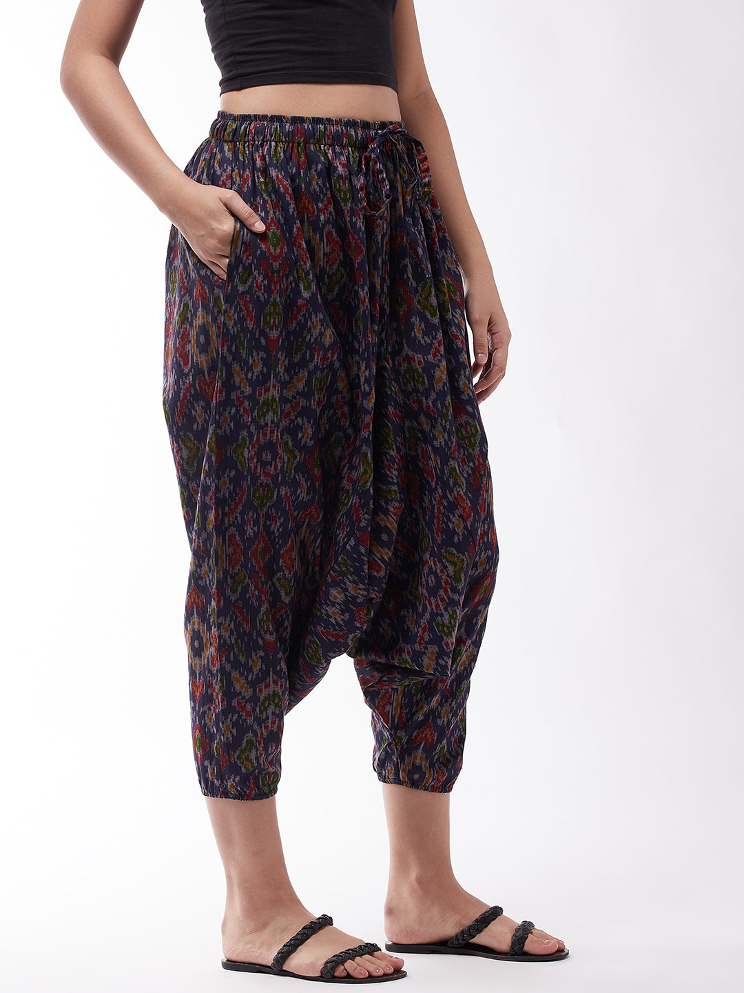 Indigo Ikkat Harem Pant