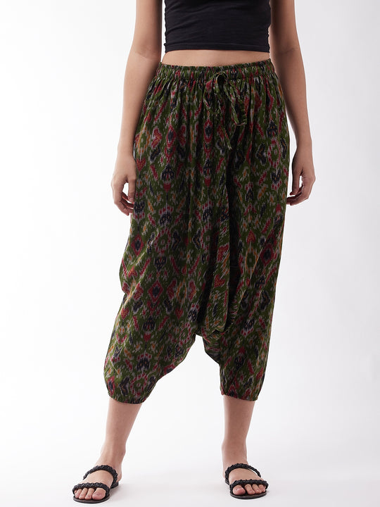 Green Ikkat Harem Pant