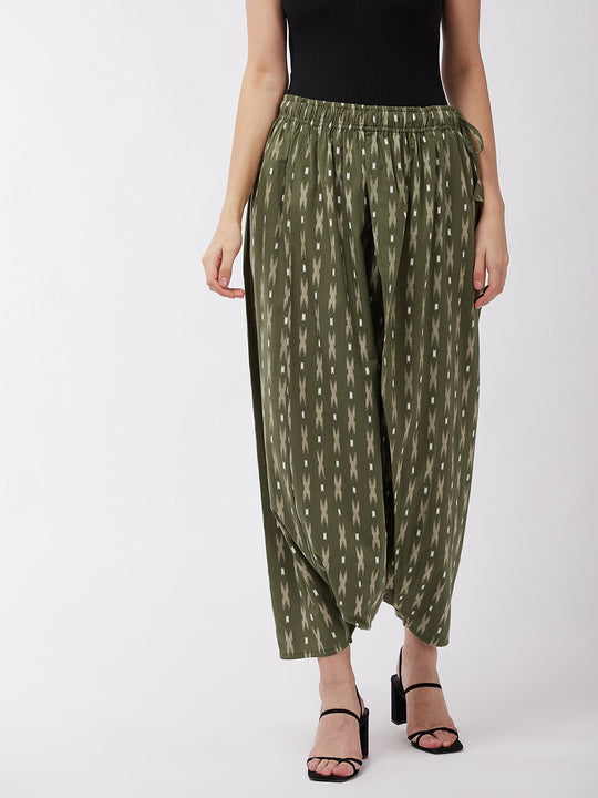 Moss Green Ikkat Harem