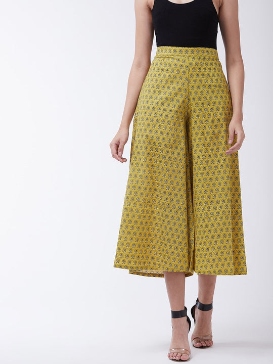 Yellow Floral Print Palazo