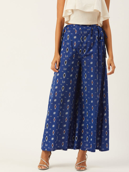 Navy Blue Ikaat Palazzos