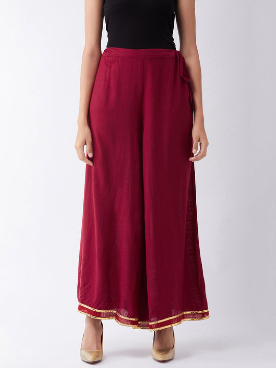 Maroon Gold Gota Palazo