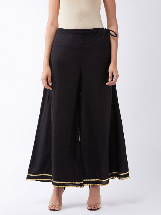 Black Palazo With Gold Gota Work