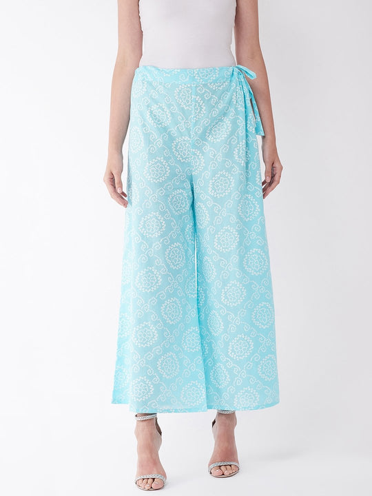 Light Blue Bandhej Palazzo