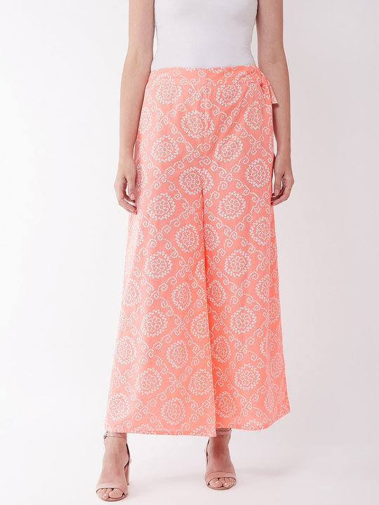 Peach Bandhej Palazzo