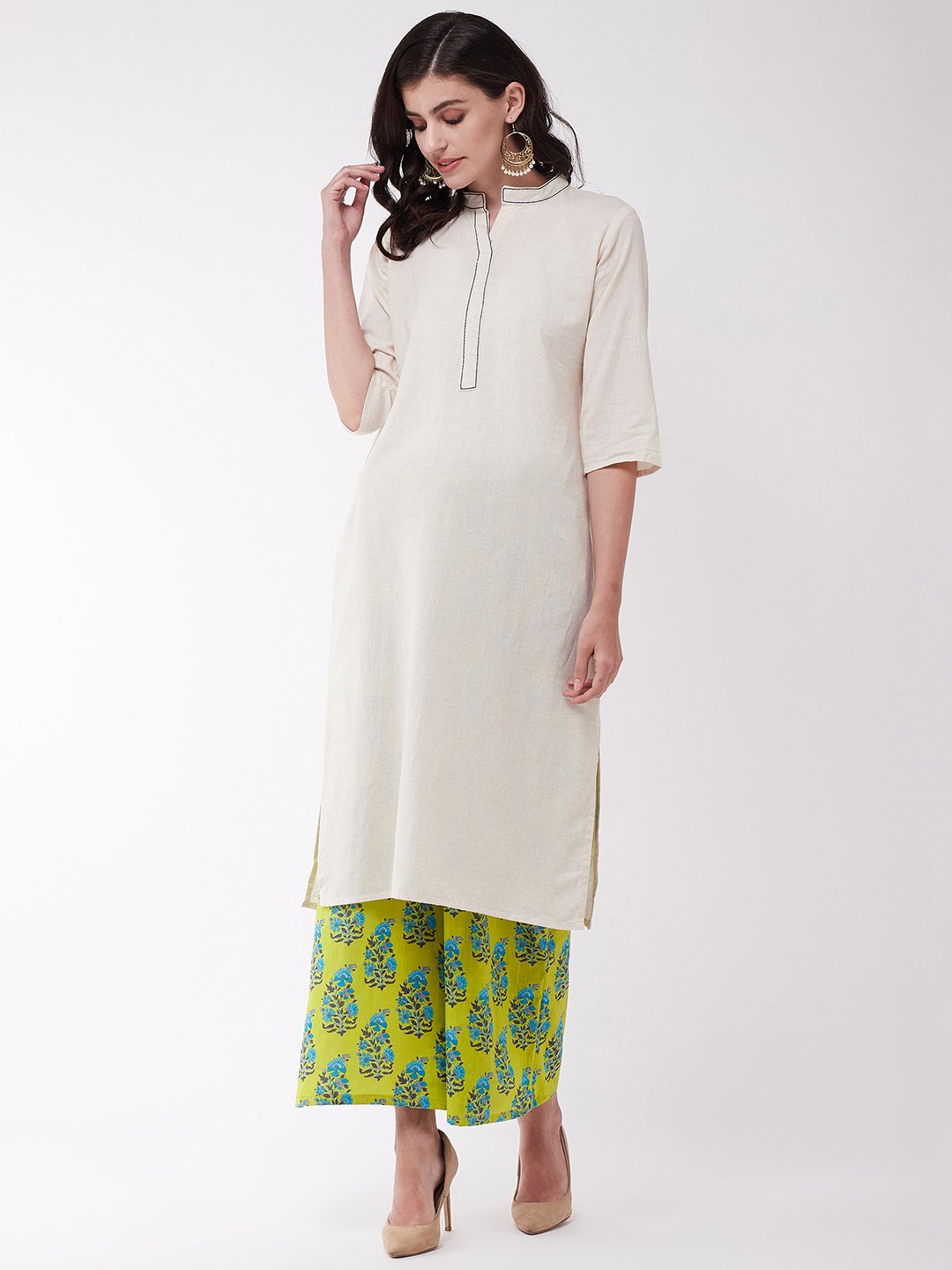 Lime Green Blue Boota Palazzo