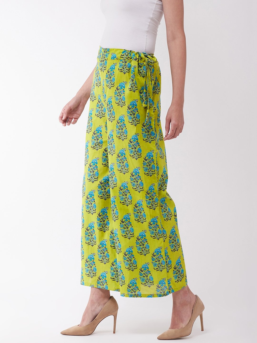 Lime Green Blue Boota Palazzo