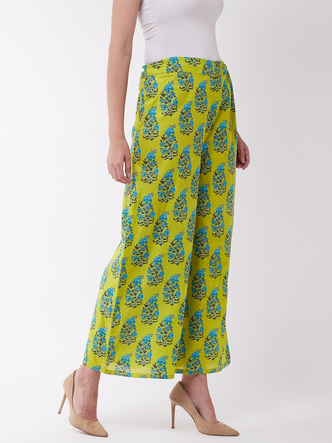 Lime Green Blue Boota Palazzo