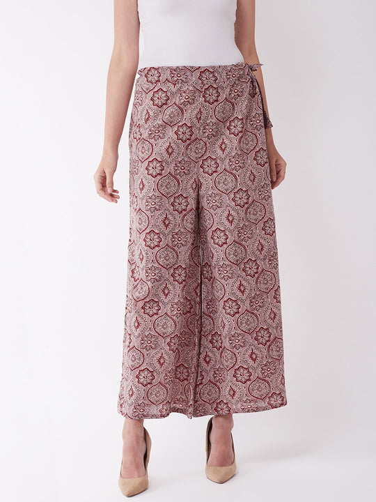 Grey &Maroon Palazzo
