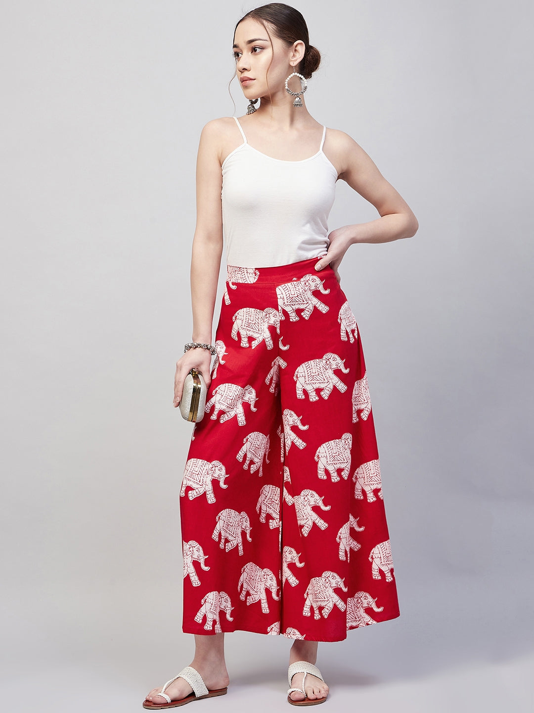 Floral Wide Leg Full Flare Cotton Elephants Pants for Women  Elephant pants  Pants for women Pretty outfits