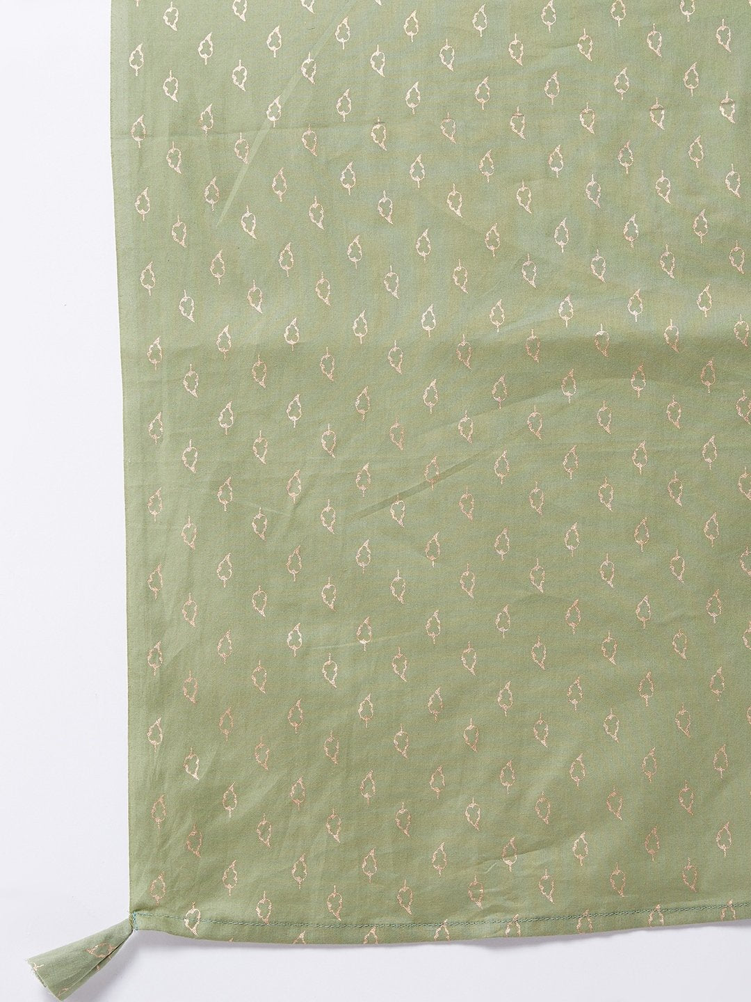 Green Gold Leaf Print Dupatta