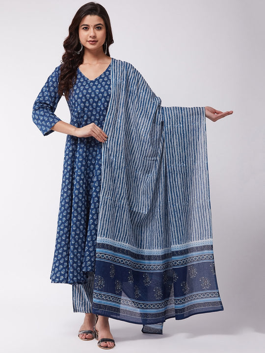 Indigo Stripe Cotton Dupattas