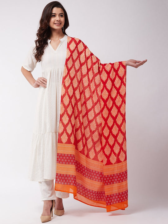 Red -Orange Cotton Dupattas