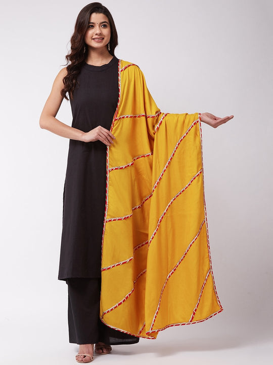 Mustard Dupatta With Gota Work