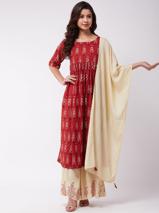 Off White Dupatta With Tassel
