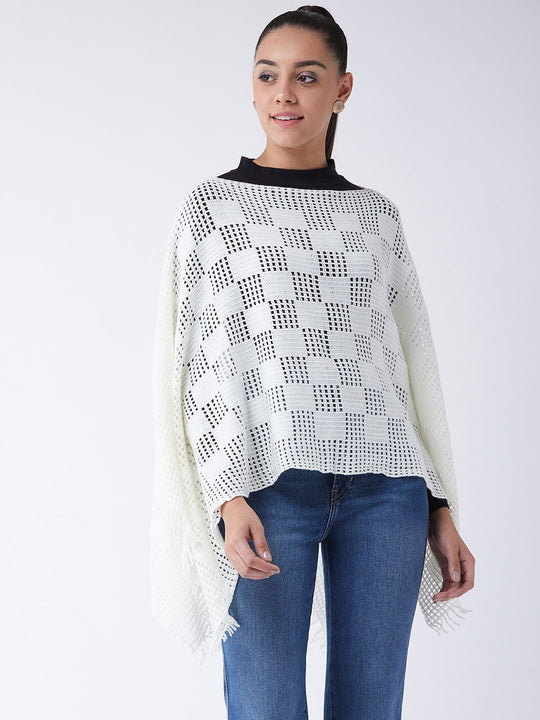 Off White Net Poncho