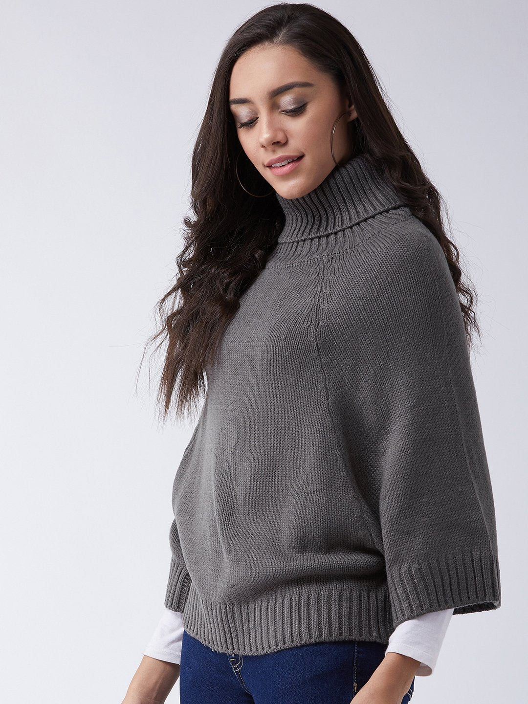 Grey Sweater Poncho