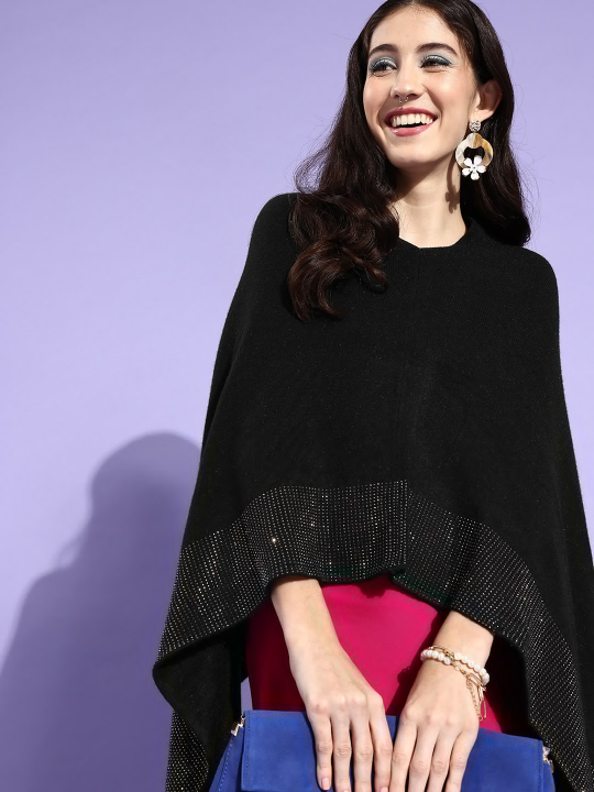 Black Shimmer Work Poncho