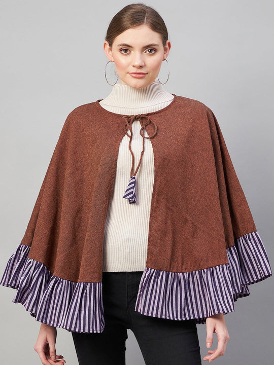 Dark Mustard Short Cape Poncho