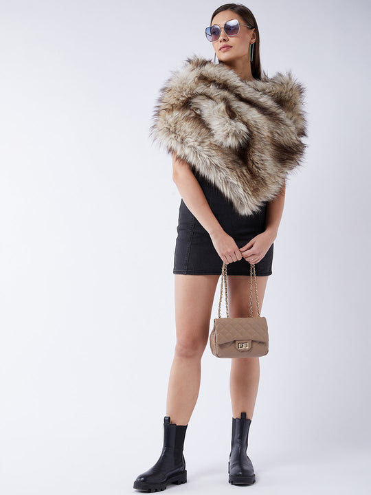 Double Shaded Faux Fur Cape