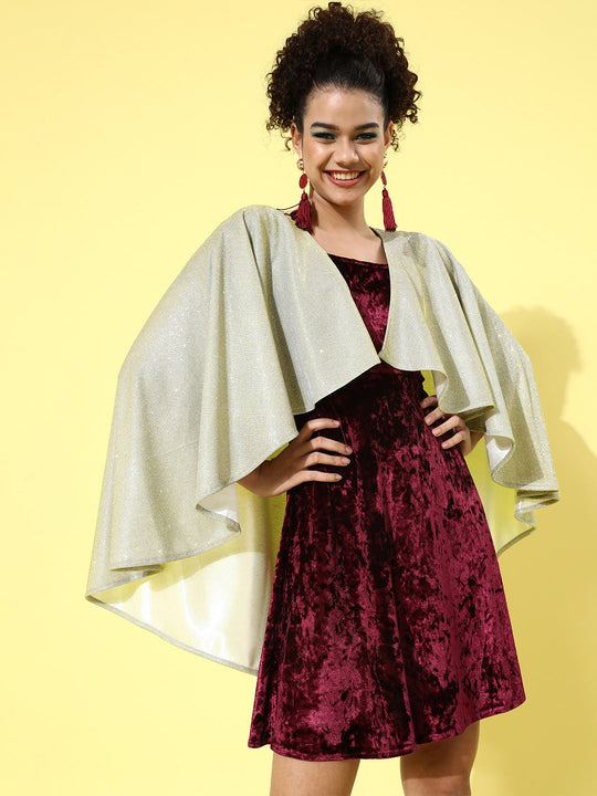 Shimmer Cape Asymetric - Silver