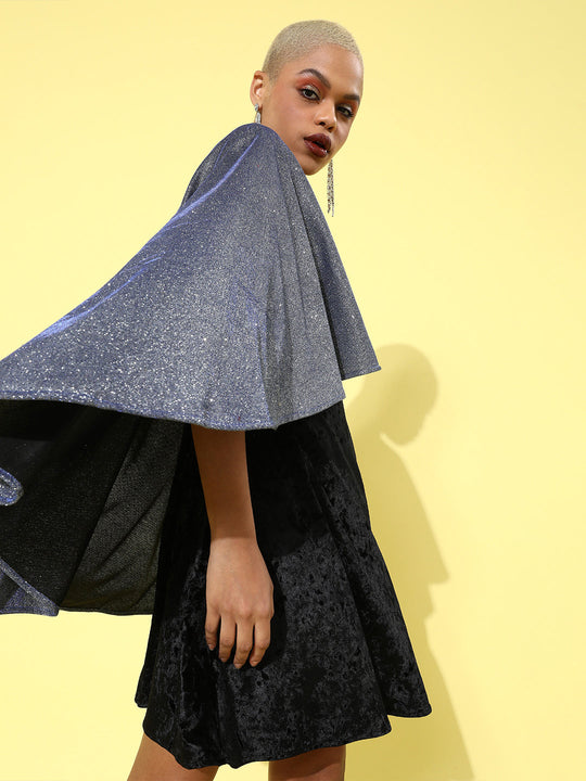 Shimmer Cape Asymetric - Blue