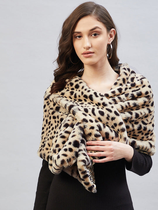 Cream Leopard Fur Cape