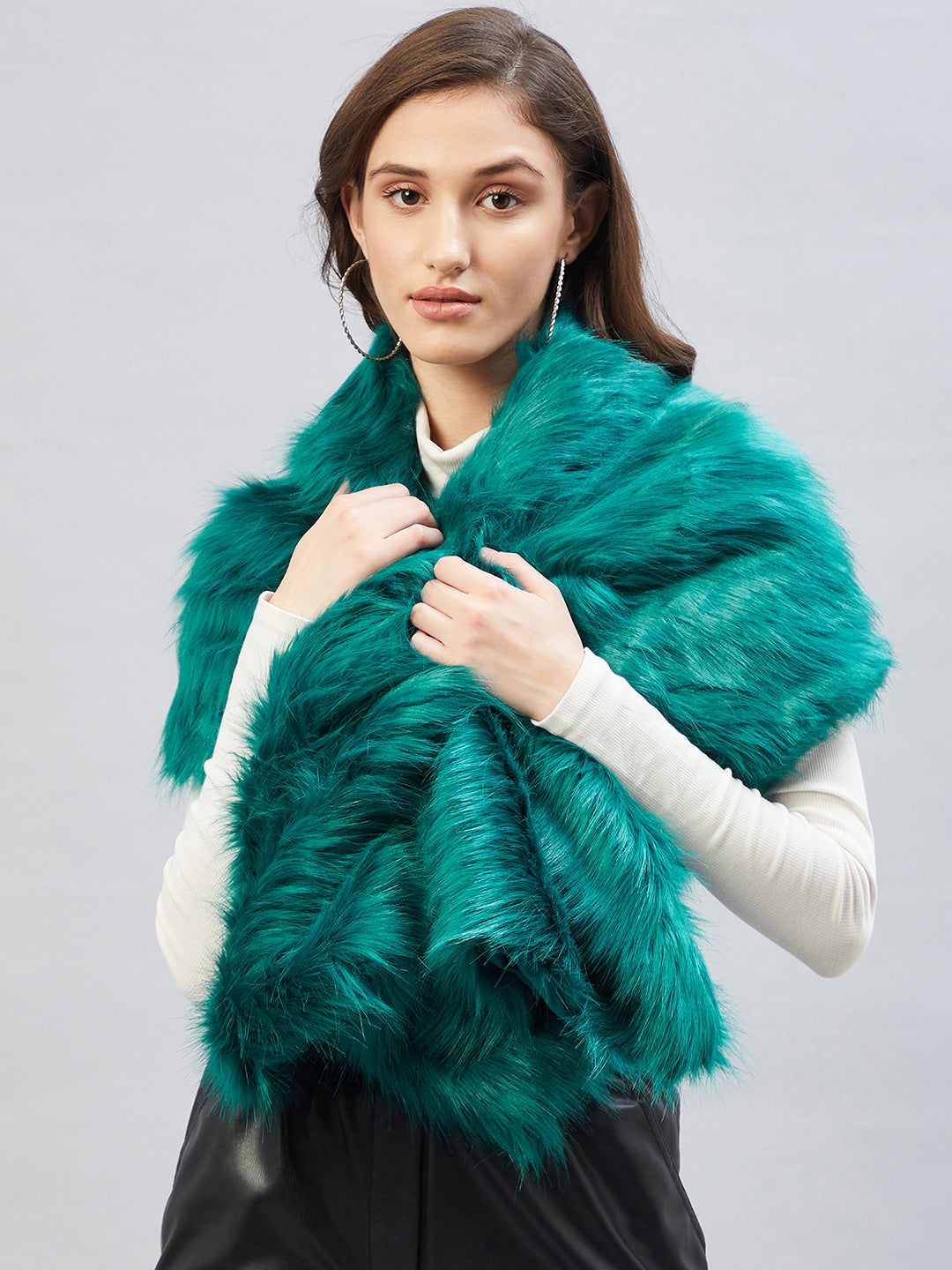 Teal Fur Cape