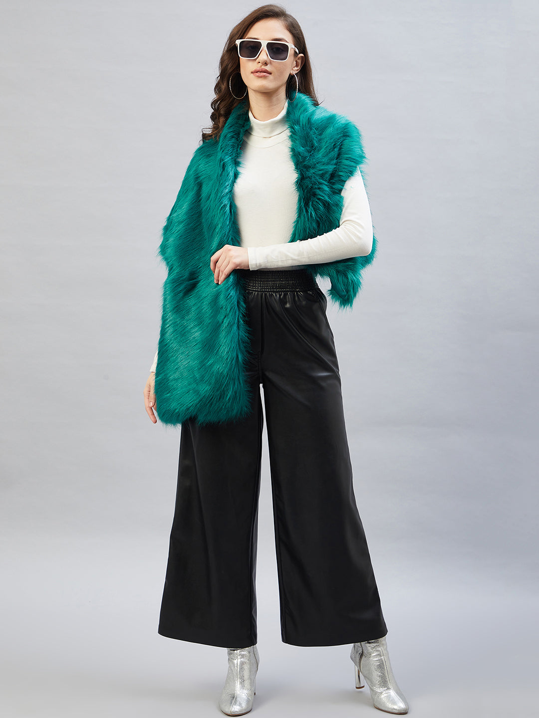 Teal Fur Cape