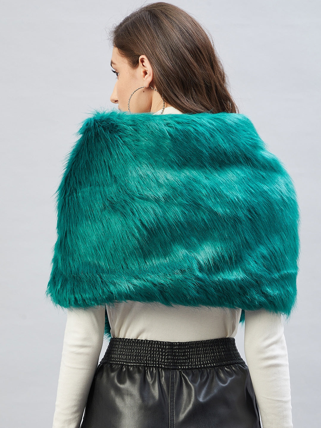 Teal Fur Cape