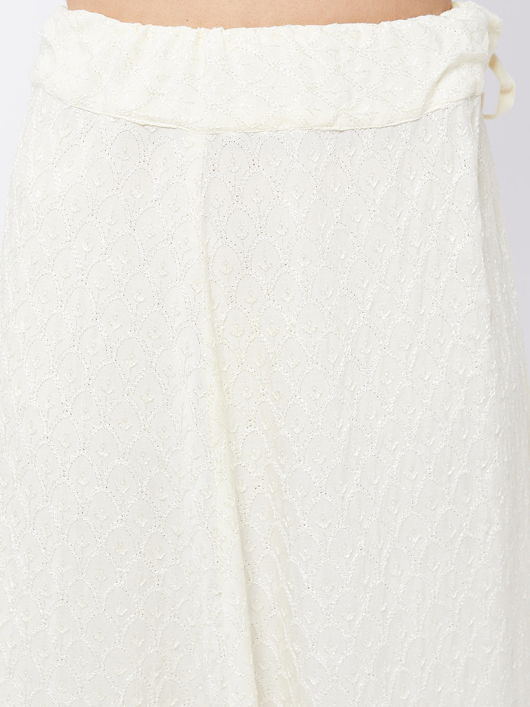 Cream Chikankari  Skirt