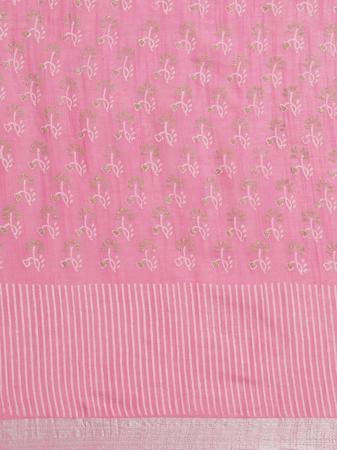 Block Printed Punch Pink Saree