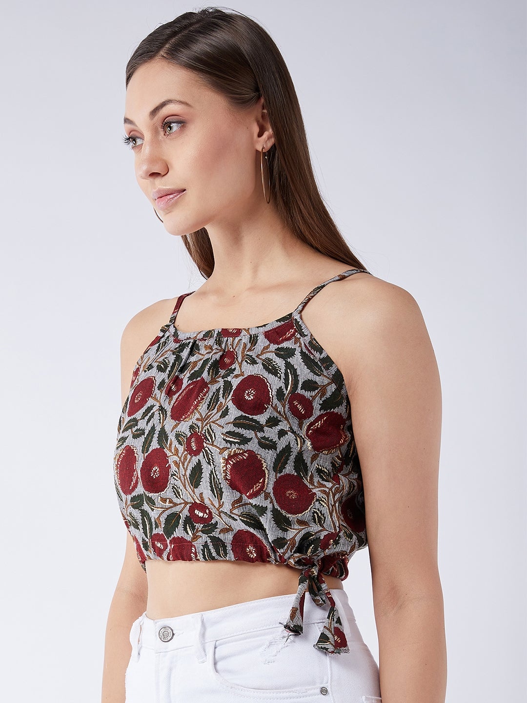 Slate Gray Strappy Crop Top
