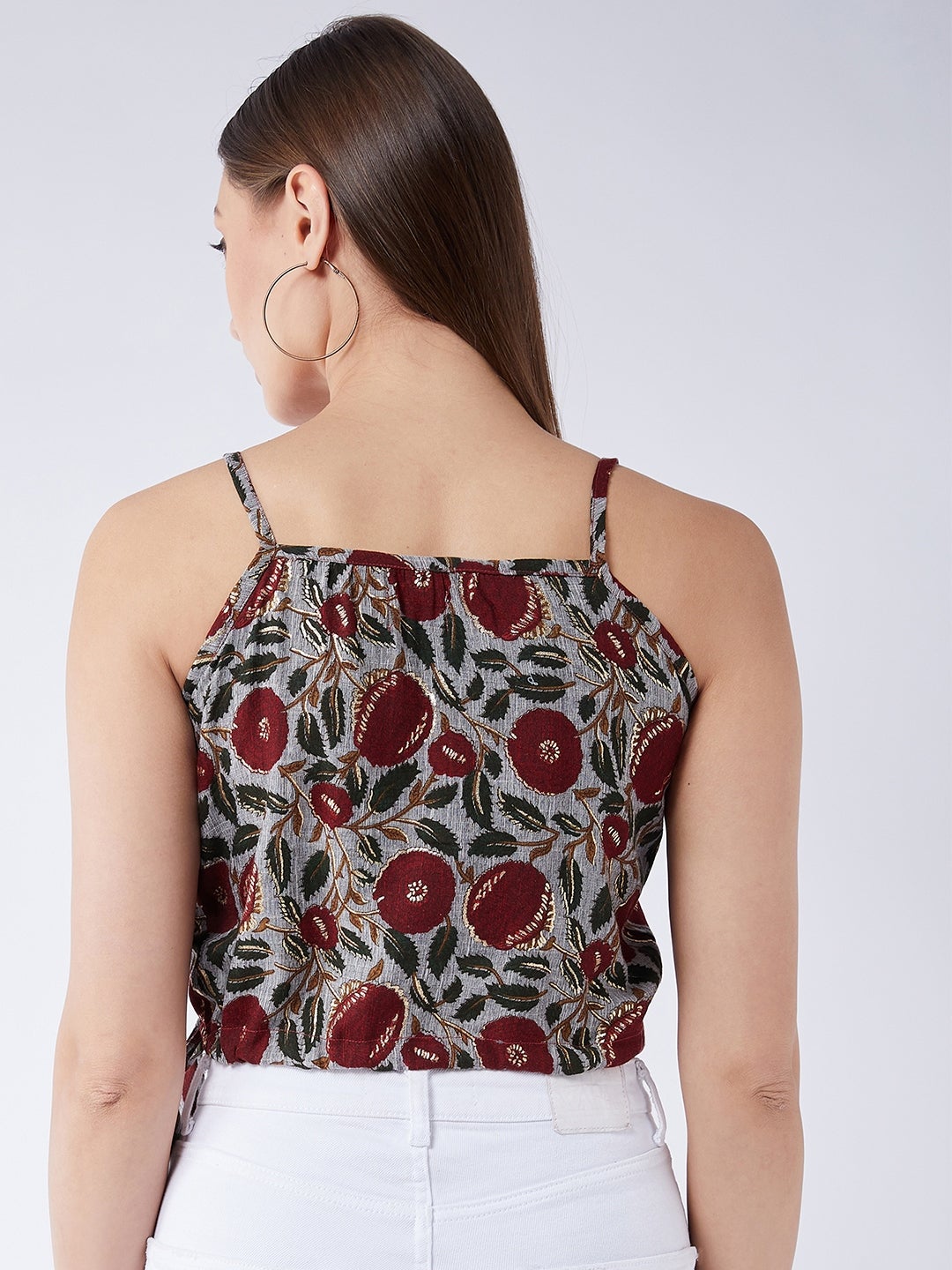 Slate Gray Strappy Crop Top