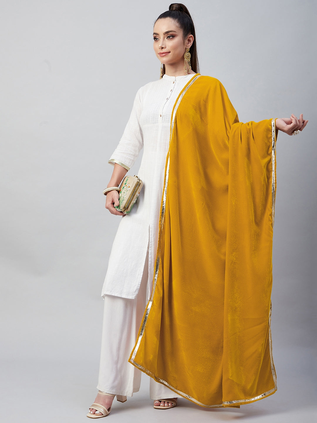 Mustard Solid Velvet Shawl