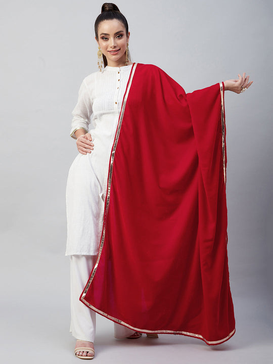 Red Solid Velvet Shawl
