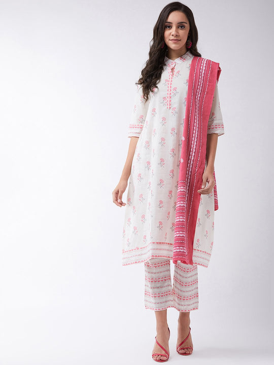 Pink Floral Kurta Set