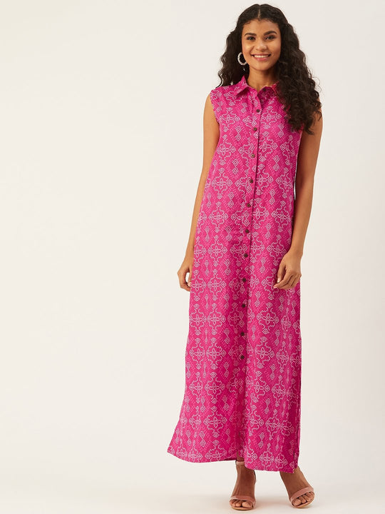 Bandhini In Pink And Collar