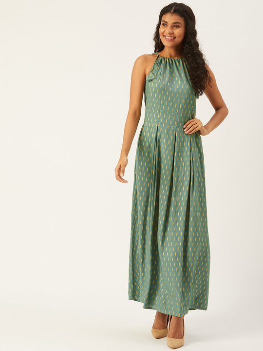 Green Halter In Gold