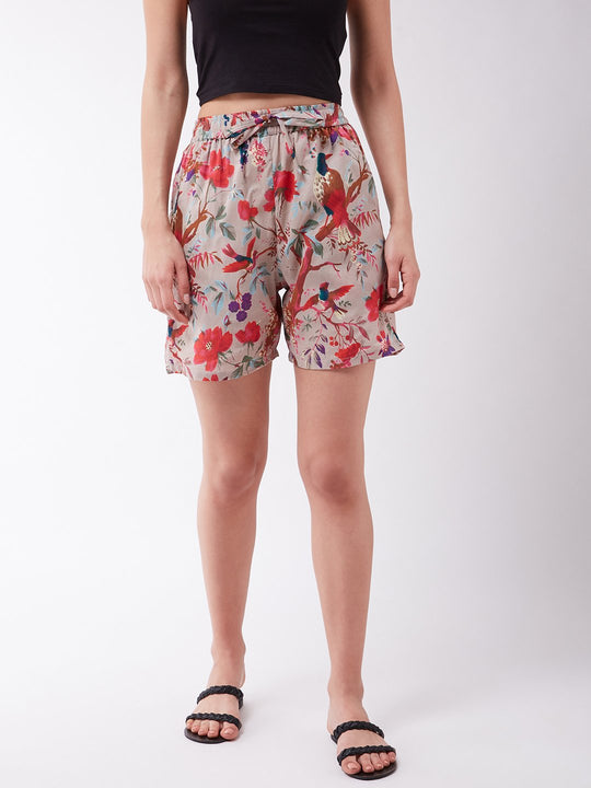 Bird Print Shorts