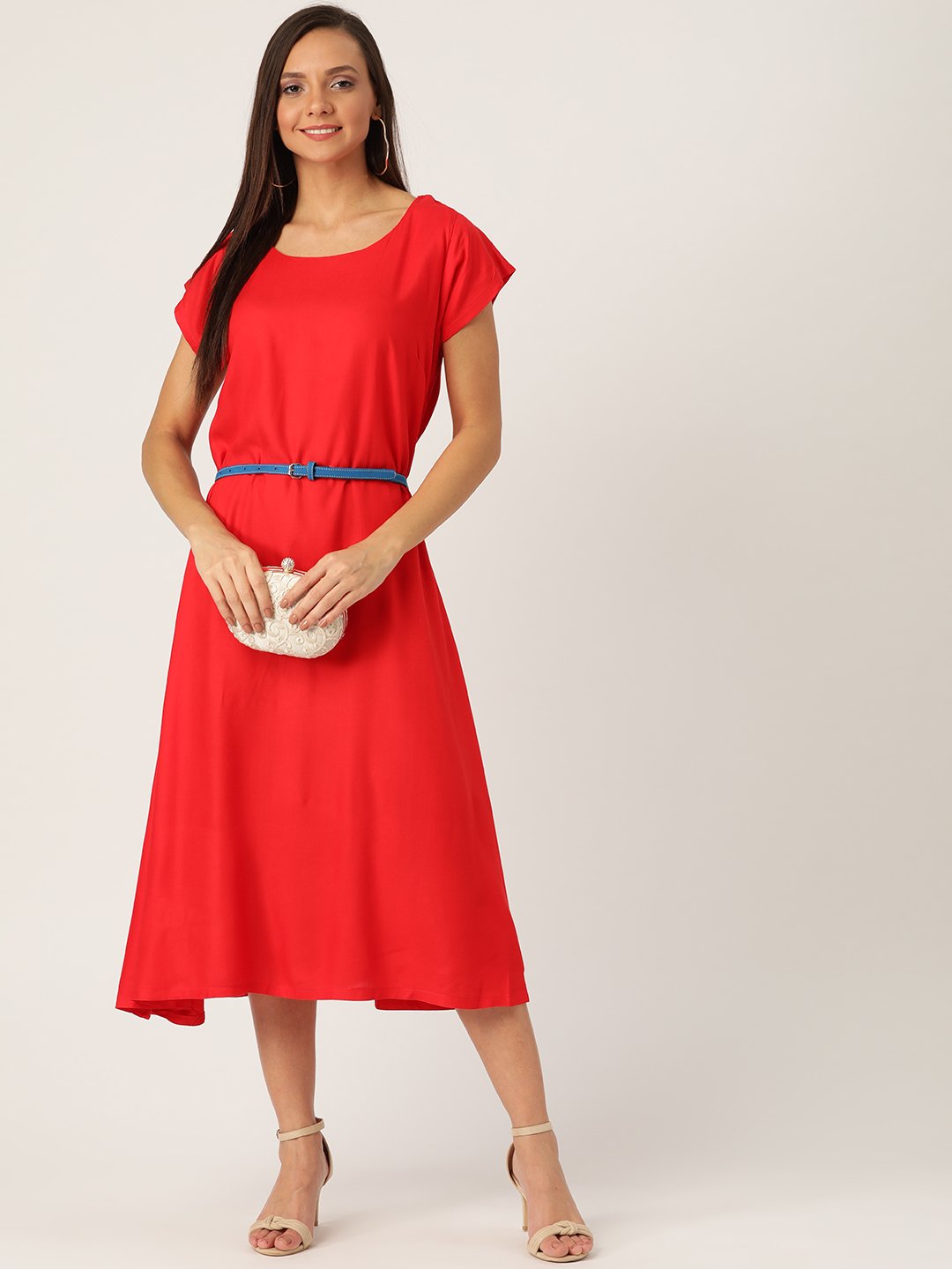 Red Dress Blue Belt - InWeave Red Dress Blue Belt - InWeave