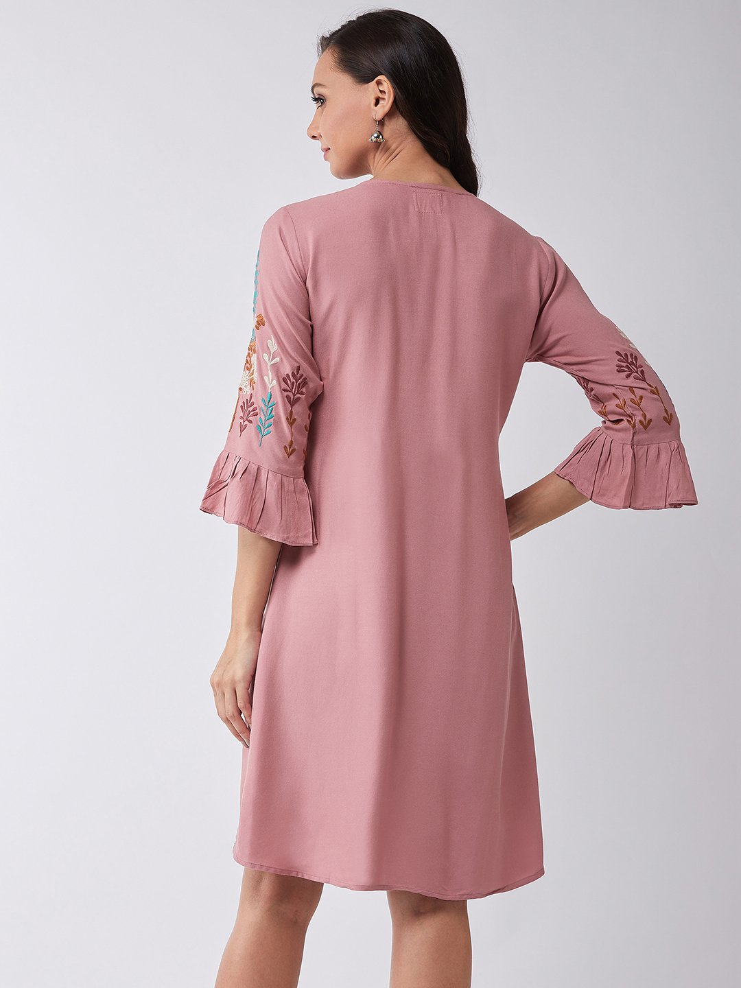 Ever Peach Embroidered Dress