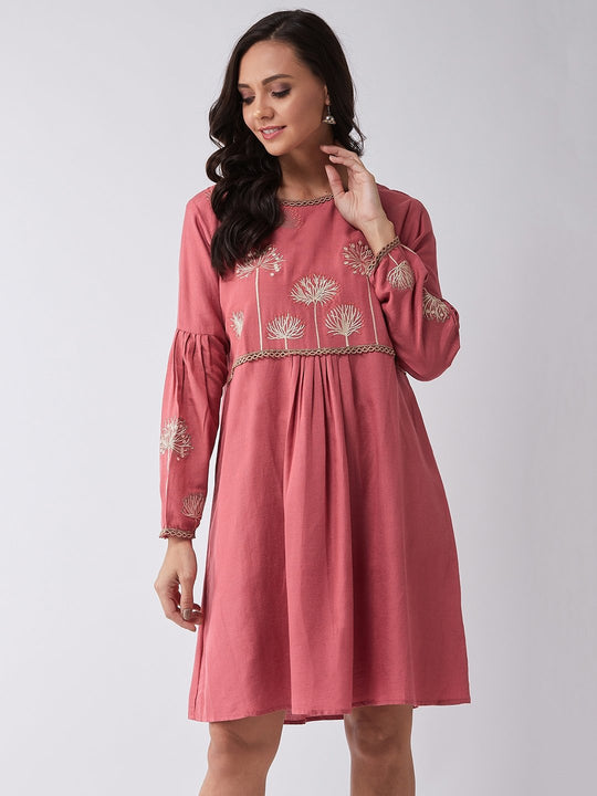 Luscious Red Embroidered Dress