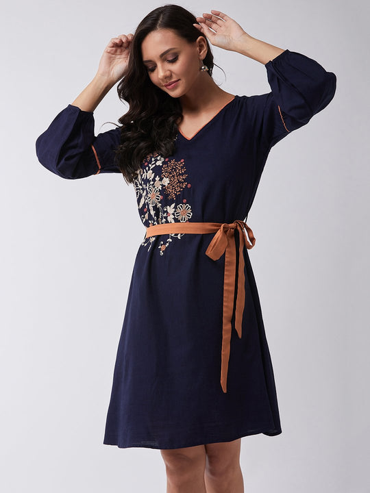 Blue Surprise Embroidered Dress