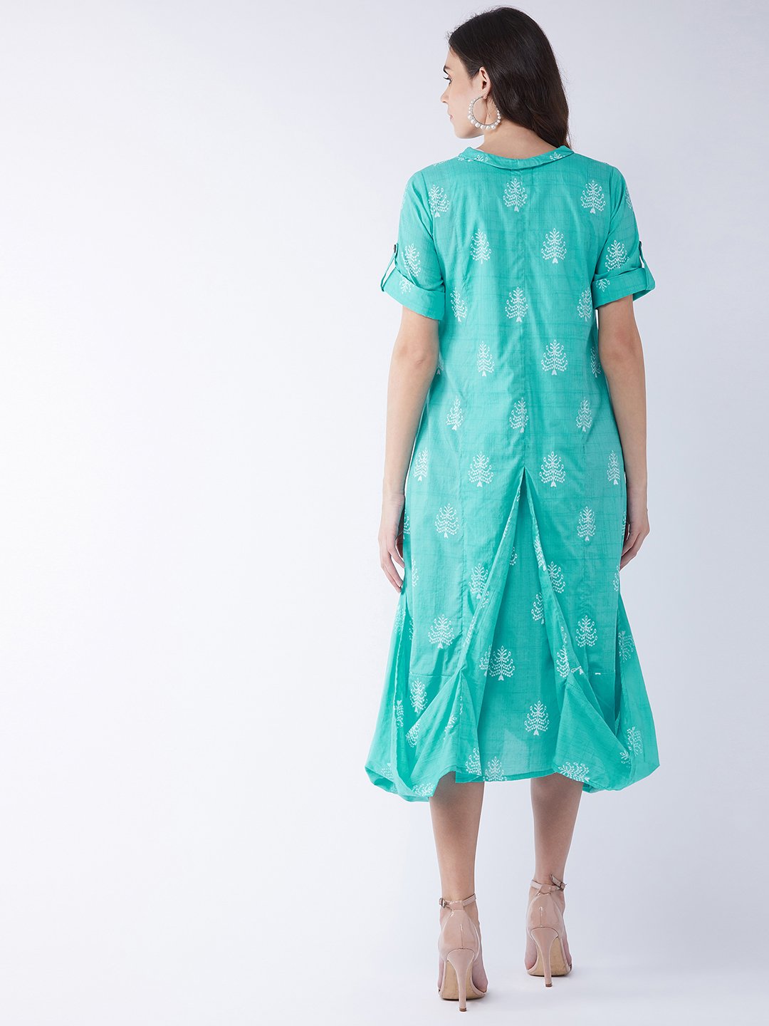 Sea Green Cowl Dress