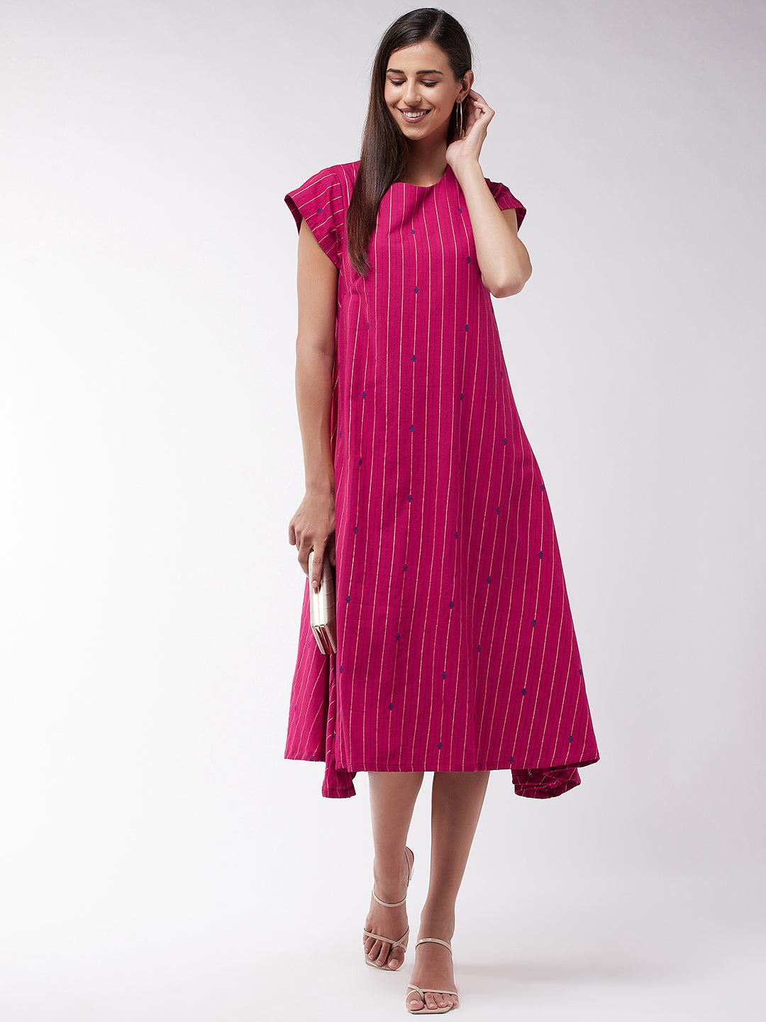 Pink Stripe A Line Dress