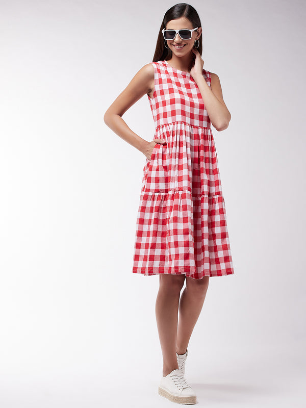 Ir　Draped plaid sleeveless dress Draped plaid sleeveless dress | Ir