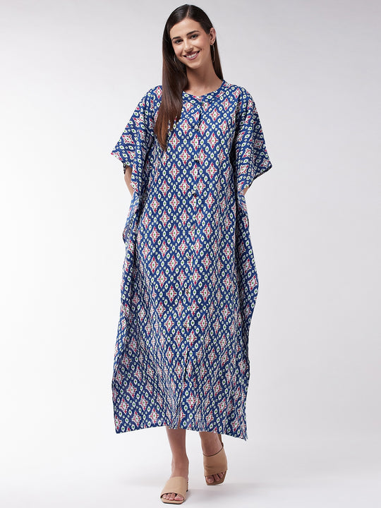 Blue Patola Kaftan Dress