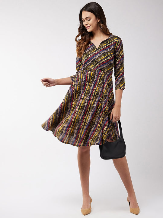 Charcoal Black Lahariya Dress