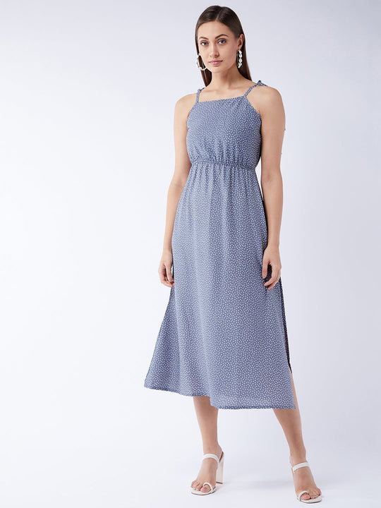 Stone Blue Elasticated Dress